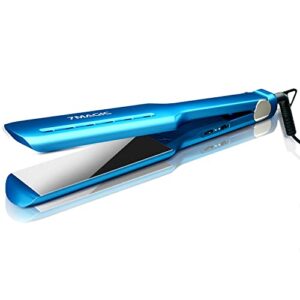 nano titanium hair straightener, 1.7″ wide flat iron for all hair types, mch straightening iron for fast straightening, flat iron hair straightener with 5 temp, hair iron with dual voltage