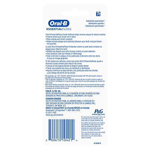 Oral-B EssentialFloss Cavity Defense Dental Floss, 50 M, 2 Pack