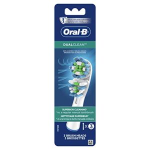 oral-b dual clean electric toothbrush replacement brush heads refill, 3 count