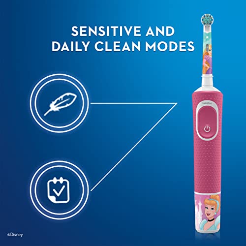 Oral-B Battery Powered Kids Rechargeable Electric Toothbrush Featuring Disney Princess, for Kids 3+ (Character May Vary)