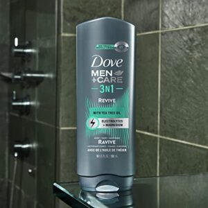 DOVE MEN + CARE Post-Workout Body Wash For Men 3N1 Revive With Tea Tree Oil 18 oz 4 Count