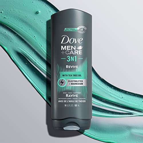 DOVE MEN + CARE Post-Workout Body Wash For Men 3N1 Revive With Tea Tree Oil 18 oz 4 Count