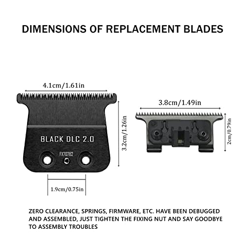 FX707Z Replacement DLC 2.0 Trimmer Blade Compatible with BaByliss FX787 & FX726 Trimmer,Compatible with BaByliss DLC 2.0 Trimmer Blade,Black