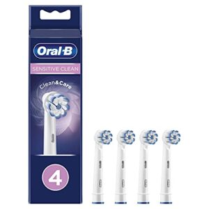 oral-b clean and care sensitive clean replacement toothbrush head, pack of 4 counts