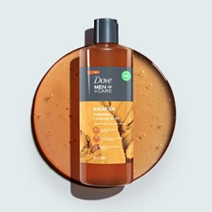 DOVE MEN + CARE Face + Body Wash For Men Awaken Turmeric + Ginger Root 18 oz 4 Count