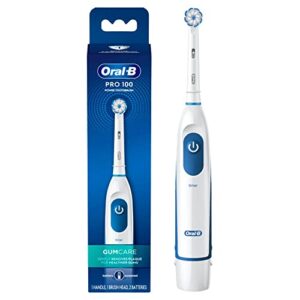 oral-b pro 100 gumcare, battery powered electric toothbrush, white