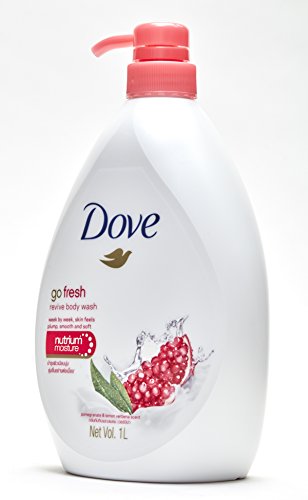 Dove Go Fresh Revive Body Wash, Pomegranate and Lemon Verbena Scent, 33.8 Ounce (1 Liter) International Version