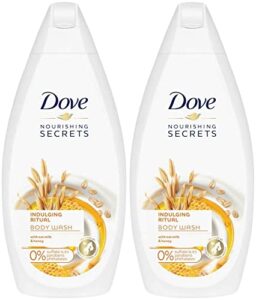 dove nourishing secrets indulging ritual body wash with oat milk and honey, 16.9 ounce / 500 ml (pack of 2) international version