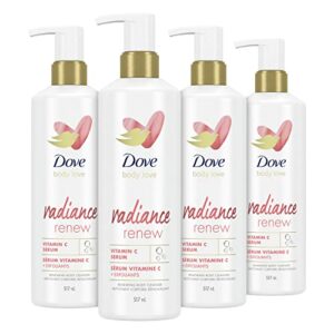 dove body love body cleanser radiance renew 4 count for dull skin exfoliating body wash with vitamin c serum 17.5 fl oz