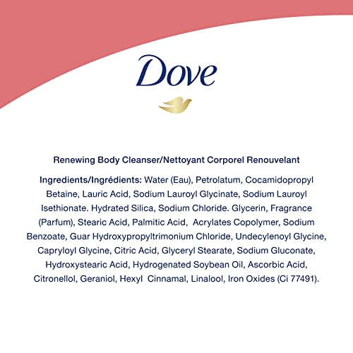Dove Body Love Body Cleanser Radiance Renew 4 Count For Dull Skin Exfoliating Body Wash with Vitamin C Serum 17.5 fl oz