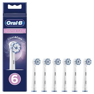 oral-b clean and care sensitive clean replacement toothbrush head, pack of 6 counts