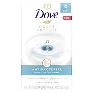 dove beauty bar for all skin types antibacterial protects from skin dryness 3.75 oz 6 bars