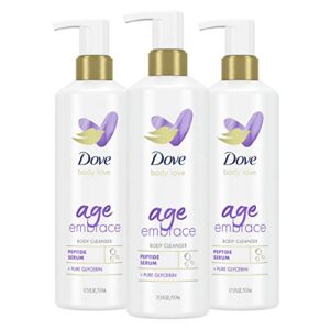 dove body love body cleanser age embrace 3 count for maturing skin body wash with peptides and pure glycerin 17.5 fl oz