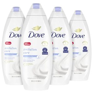 dove irritation care body wash for sensitive skin and eczema-prone skin fragrance & sulfate free ultra-moisturizing for dry, itchy skin 22 oz 4 count