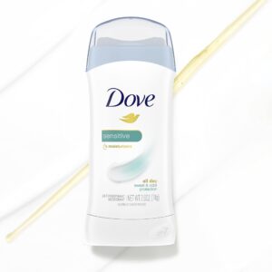 Dove Invisible Solid Antiperspirant Deodorant Stick for Women, Sensitive, For All Day Underarm Sweat & Odor Protection, 2.6 Ounce (Pack of 6)