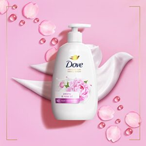 Dove Advanced Care Hand Wash Peony & Rose Oil 4 Count for Soft, Smooth Skin, More Moisturizers Than The Leading Ordinary Hand Soap, 12 oz