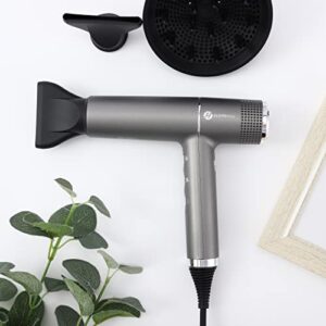 slopehill Hair Dryer with Unique Brushless Motor | Intelligent Fault Diagnosis | Innovative Microfilter | Oxy Active Technology | Led Display (Gray)