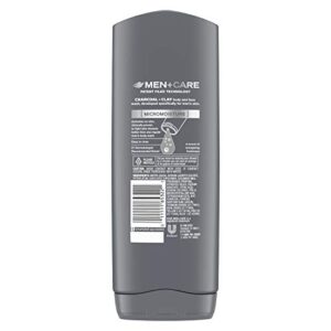 DOVE MEN + CARE Elements Body Wash Charcoal + Clay, Effectively Washes Away Bacteria While Nourishing Your Skin, Gray, 18 Fl Oz