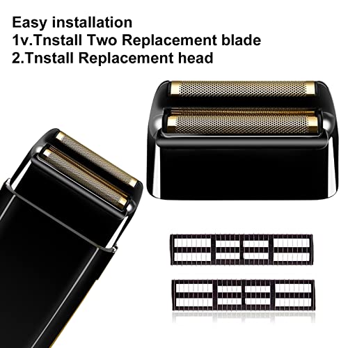 2PC Replacement Foil and Cutters Compatible with BaBylissPRO Barberology Foil Shaver,Compatible with BaByliss Barberology FXFS2G/FXFS2 Shaver,Black