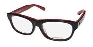 bobbi brown the bobbi womens/ladies rectangular full-rim brand name glamorous in style eyeglasses/eyeglass frame (54-16-135, black/red)