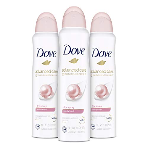 Dove Dry Spray Antiperspirant Deodorant for Women, Beauty Finish, 48 Hour Protection, Soft And Comfortable Underarms, Rose, 3.8 Oz, Pack of 3