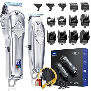 limural professional hair clippers and trimmer kit for men – cordless barber clipper + t blade outliner, complete hair cutting kits with 13 premium guards, led display, taper lever & 5 hrs runtime