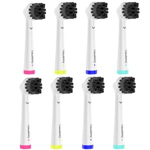 8 pack charcoal relpacement brush heads compatible with oral b electric toothbrush, making with active charcoal bristles