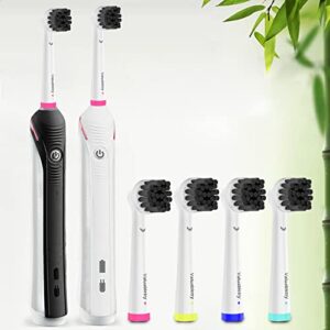 8 Pack Charcoal Relpacement Brush Heads Compatible with Oral B Electric Toothbrush, Making with Active Charcoal Bristles