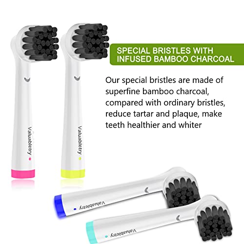 8 Pack Charcoal Relpacement Brush Heads Compatible with Oral B Electric Toothbrush, Making with Active Charcoal Bristles