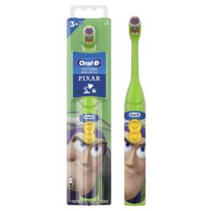 oral-b kid’s battery toothbrush featuring disney pixar toy story, soft bristles, for kids 3+