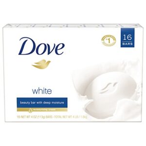 dove beauty bar, white 4 oz, 16 bar