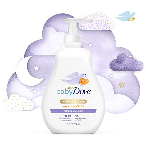 Baby Dove Sensitive Skin Care Baby Lotion For a Soothing Scented Lotion Calming Moisture Hypoallergenic and Dermatologist-Tested 13 oz