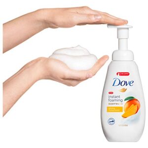 Dove Foaming Body Wash for All Skin Types Mango Butter For Glowing Skin, 13.5 Ounce (Pack of 4)