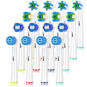 replacement toothbrush heads for braun oral b, compatible with oral-b 7000/pro 1000/9600/ 5000/3000/8000/genius and smart electric toothbrush, 16 pcs