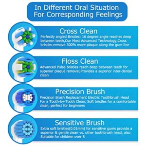 Replacement Toothbrush Heads for Braun Oral b, Compatible with Oral-B 7000/Pro 1000/9600/ 5000/3000/8000/Genius and Smart Electric Toothbrush, 16 Pcs