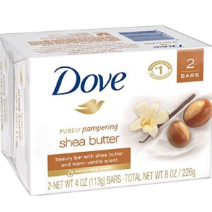 dove purely pampering shea butter beauty bar, 4 oz, 2 bar