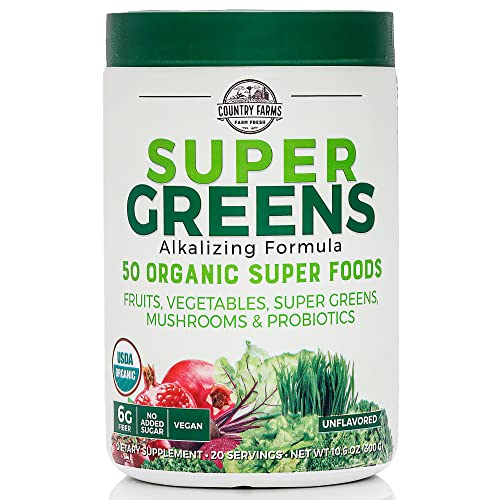 Country Farms Super Green Drink Mix, Natural, 10.6 Ounce (Packaging may vary)