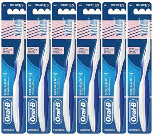 oral-b pro-health gentle clean cross action toothbrush for sensitive teeth, 35 extra soft, pack of 6