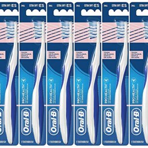 Oral-B Pro-Health Gentle Clean Cross Action Toothbrush for Sensitive Teeth, 35 Extra Soft, Pack of 6