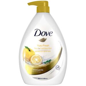dove go fresh body wash, yuzu fresh scent, japanese yuzu x glacier waters, 33.8 ounce pump bottle