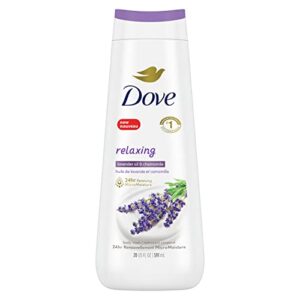dove body wash for renewed, healthy-looking skin relaxing lavender oil & chamomile gentle skin cleanser with 24hr renewing micromoisture 20 oz