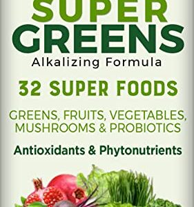 Country Farms Super Greens Capsules, Whole Food Dietary Supplement, 32 Super Foods, 30 servings.