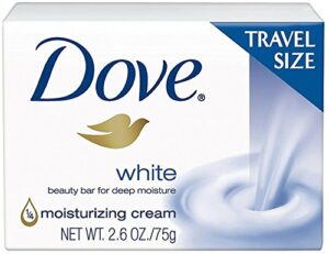 dove white travel size bar soap with moisturizing cream 2.6 oz (pack of 2)