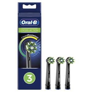 oral-b oral-b crossaction with cleanmaximiser black edition brush heads pack of 3