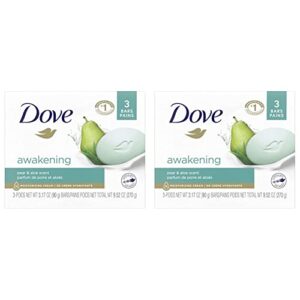 dove beauty bar gentle skin cleanser moisturizing for gentle soft skin care awakening more moisturizing than bar soap 3.17oz 3 bars (pack of 2)