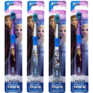 oral-b disney frozen toothbrush, 3+ yrs, extra soft (characters vary) – pack of 4