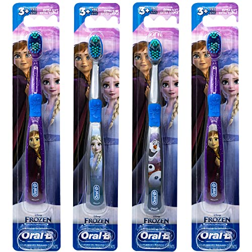 Oral-B Disney Frozen Toothbrush, 3+ YRS, Extra Soft (Characters Vary) - Pack of 4