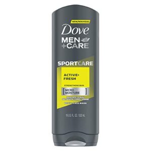 dove men + care sportcare body wash active fresh effectively washes away bacteria while nourishing your skin, 17.99 fl oz (pack of 1)