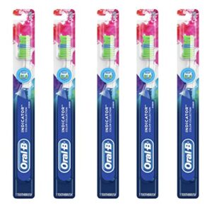 oral-b indicator contour clean toothbrush soft, pack of 5