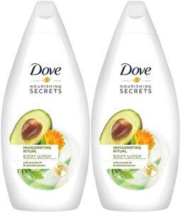 dove nourishing secrets invigorating ritual body wash, avocado oil & calendula extract, 16.9 ounce / 500 ml